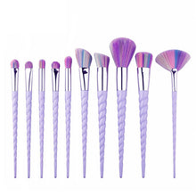 Load image into Gallery viewer, 10pcs Unicorn Makeup Brushes Sets Maquiagem Foundation Powder Cosmetic Blush Eyeshadow Women Beauty Glitter Make Up Brush Tools