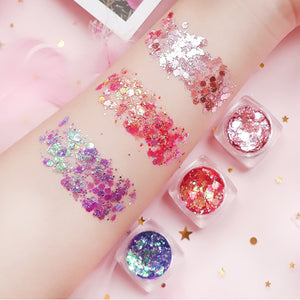 2 in 1 Cosmetic Glitter Sequins Eyeshadow Festival Star Moon Shimmer Body Face Korea Makeup Tool and Nail Art DIY Decoration