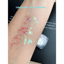 Load image into Gallery viewer, 2 in 1 Cosmetic Glitter Sequins Eyeshadow Festival Star Moon Shimmer Body Face Korea Makeup Tool and Nail Art DIY Decoration