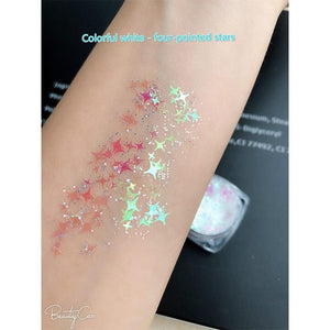 2 in 1 Cosmetic Glitter Sequins Eyeshadow Festival Star Moon Shimmer Body Face Korea Makeup Tool and Nail Art DIY Decoration