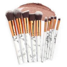 Load image into Gallery viewer, 10Pcs/Set Makeup Brushes Professional Marbling Handle Powder Foundation Eyeshadow Lip Make Up Brushes Set Beauty Tools