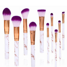 Load image into Gallery viewer, 10Pcs/Set Makeup Brushes Professional Marbling Handle Powder Foundation Eyeshadow Lip Make Up Brushes Set Beauty Tools