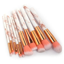 Load image into Gallery viewer, 10Pcs/Set Makeup Brushes Professional Marbling Handle Powder Foundation Eyeshadow Lip Make Up Brushes Set Beauty Tools