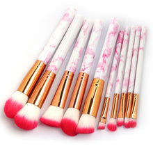 Load image into Gallery viewer, 10Pcs/Set Makeup Brushes Professional Marbling Handle Powder Foundation Eyeshadow Lip Make Up Brushes Set Beauty Tools