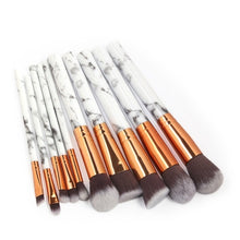 Load image into Gallery viewer, 10Pcs/Set Makeup Brushes Professional Marbling Handle Powder Foundation Eyeshadow Lip Make Up Brushes Set Beauty Tools