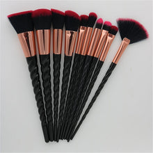 Load image into Gallery viewer, 10pcs Unicorn Makeup Brushes Sets Maquiagem Foundation Powder Cosmetic Blush Eyeshadow Women Beauty Glitter Make Up Brush Tools