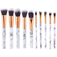 Load image into Gallery viewer, 10Pcs/Set Makeup Brushes Professional Marbling Handle Powder Foundation Eyeshadow Lip Make Up Brushes Set Beauty Tools