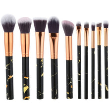 Load image into Gallery viewer, 10Pcs/Set Makeup Brushes Professional Marbling Handle Powder Foundation Eyeshadow Lip Make Up Brushes Set Beauty Tools