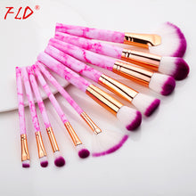 Load image into Gallery viewer, FLD 10 Pcs Professional Makeup Brush Set Full Function Foundation Eye Powder Fan Blush Brush Makeup Tools Brushes Set Kit