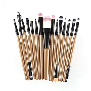 15Pcs/Kit Makeup Brushes Set Eyelash Lip Foundation Powder Eye Shadow Brow Eyeliner Cosmetic Make Up Brush Beauty Tool