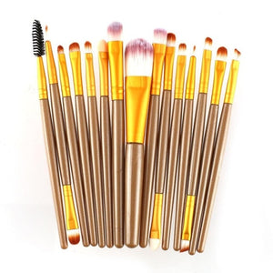 15Pcs/Kit Makeup Brushes Set Eyelash Lip Foundation Powder Eye Shadow Brow Eyeliner Cosmetic Make Up Brush Beauty Tool