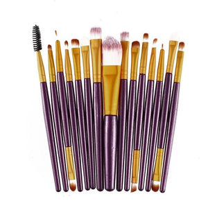 15Pcs/Kit Makeup Brushes Set Eyelash Lip Foundation Powder Eye Shadow Brow Eyeliner Cosmetic Make Up Brush Beauty Tool