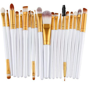 ELECOOL 20/15/6/1PCS Eye Shadow Brow Eyeliner Eyelash Lip Foundation Power Cosmetic Make Up Brush Beauty Tool