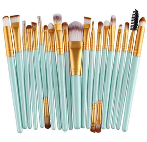 ELECOOL 20/15/6/1PCS Eye Shadow Brow Eyeliner Eyelash Lip Foundation Power Cosmetic Make Up Brush Beauty Tool