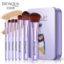 Load image into Gallery viewer, BIOAQUA Soft Synthetic Hair Makeup Brush Kit 7pcs MakeupTools Black Leather Case Cosmetic Beauty Foundation Make Up Brushes